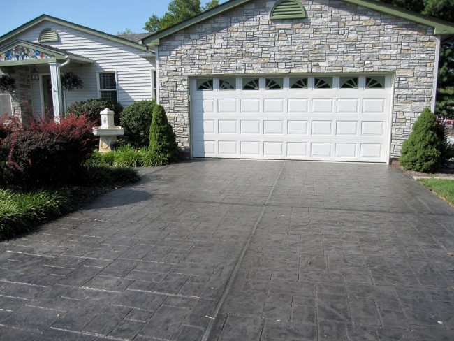 concrete driveway ashlar slate stamp dallas